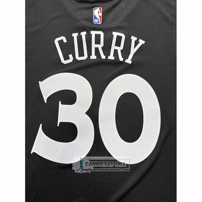 Camiseta Manga Corta Golden State Warriors Stephen Curry NO 30 Negro